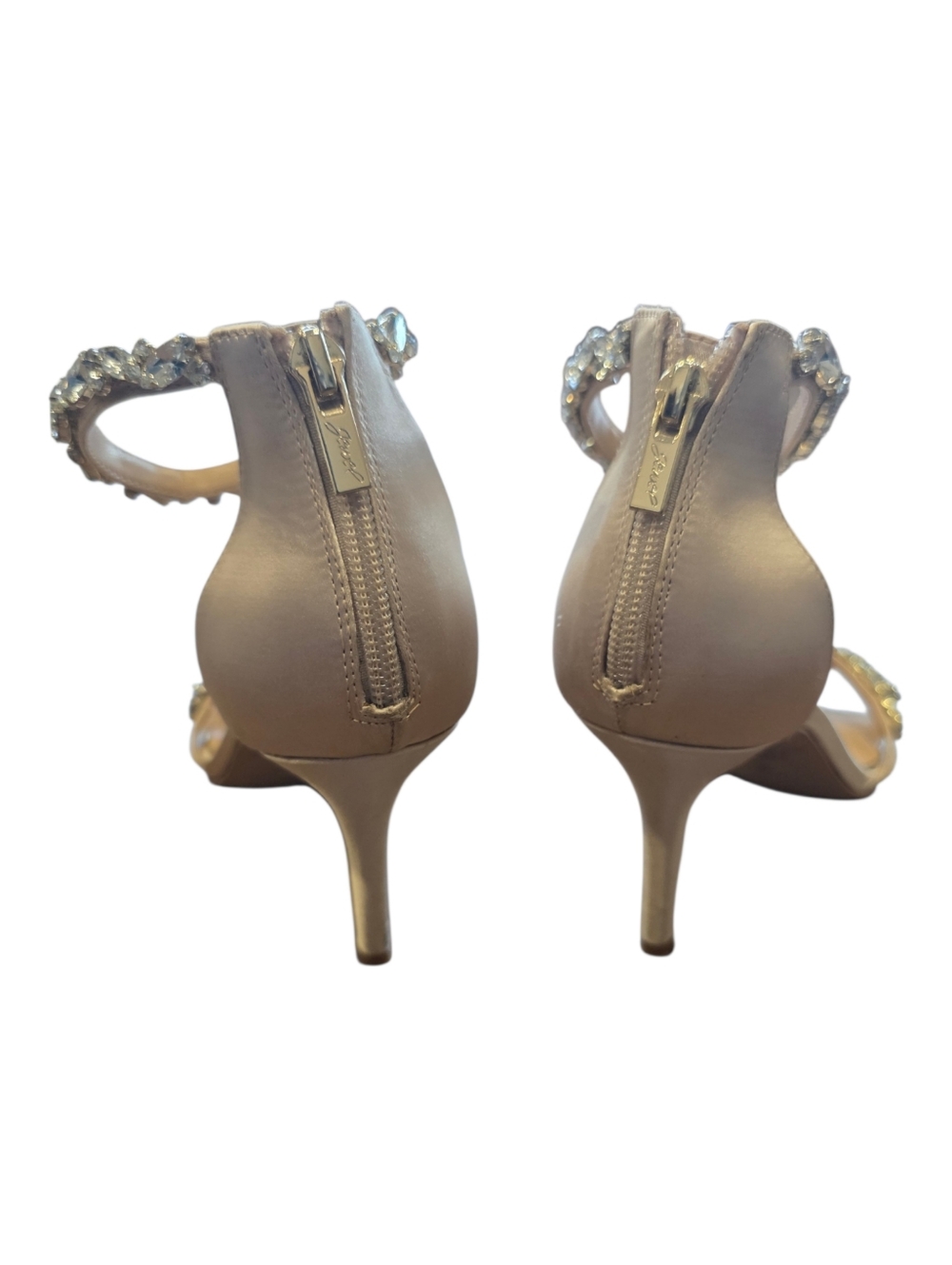 Jewel Badgley Mischka Embellished Ankle Strap Caroline Sandal Champagne 8 - Picture 4 of 8